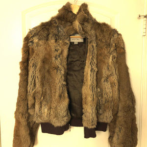 Wilsons Genuine Fur with Leather Trim Size S Brown